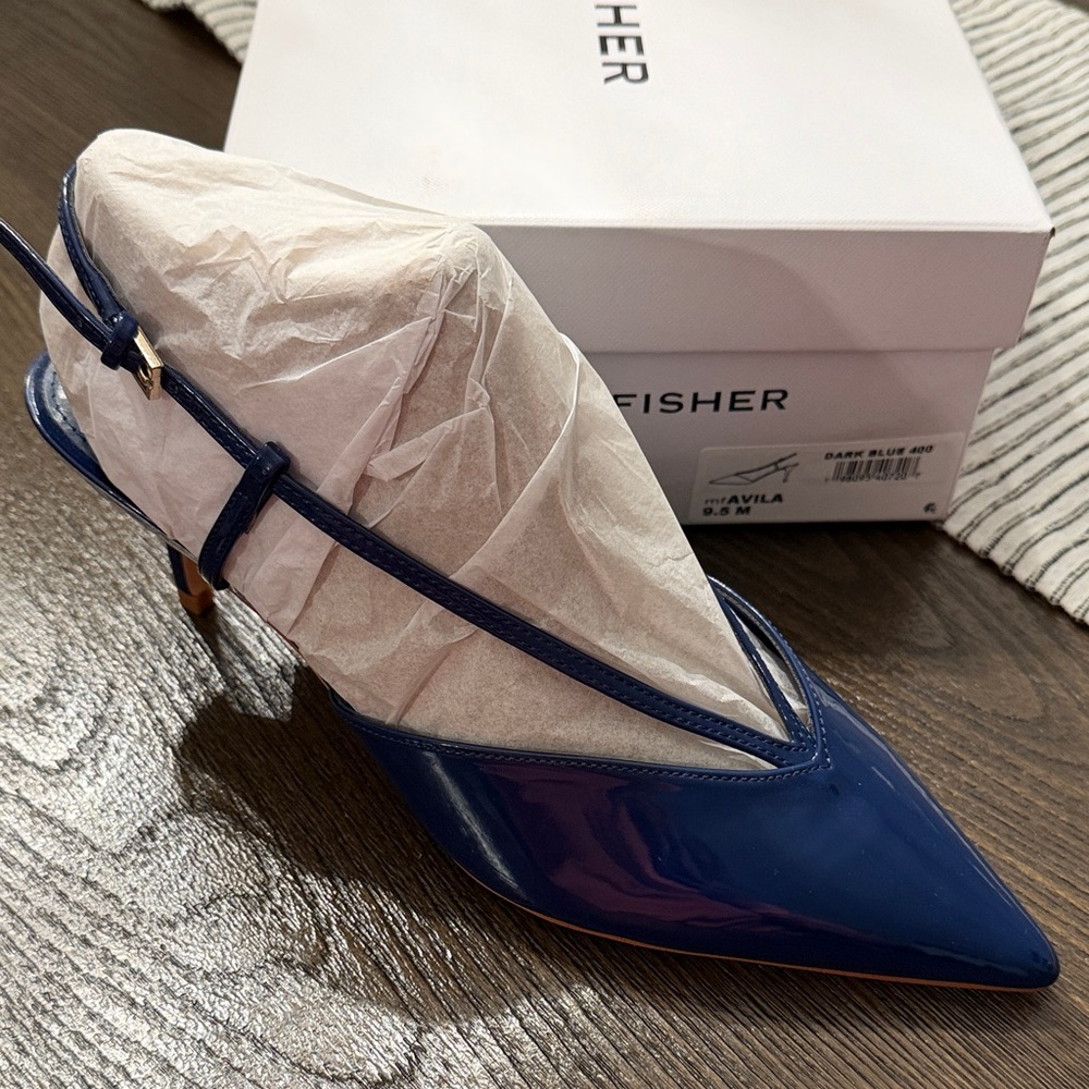Marc Fisher Navy Slingback Heels